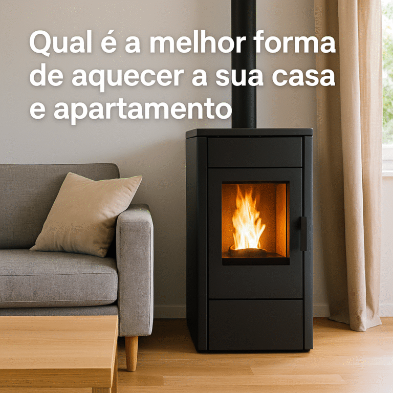 Uma fotographia do poêle a madeira numa casa para o artigo