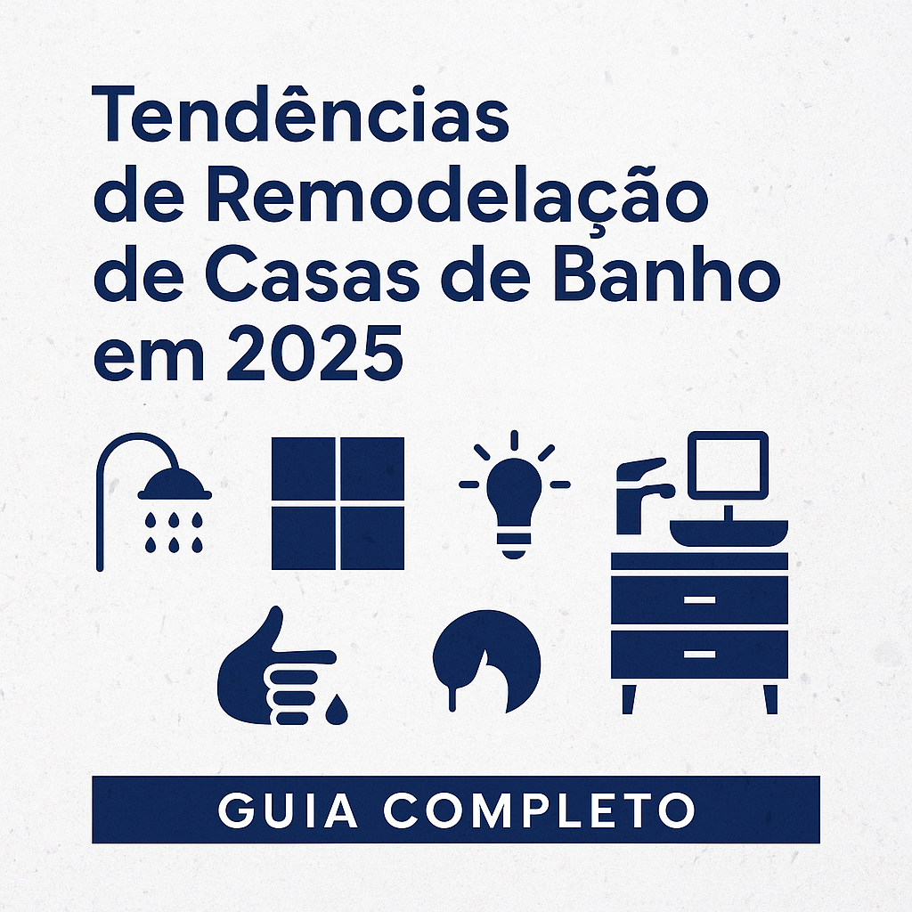 Imagem illustrando elementos de casas de banho do Artigo "Tendencias de remodelacao de casas de banho em 2025"