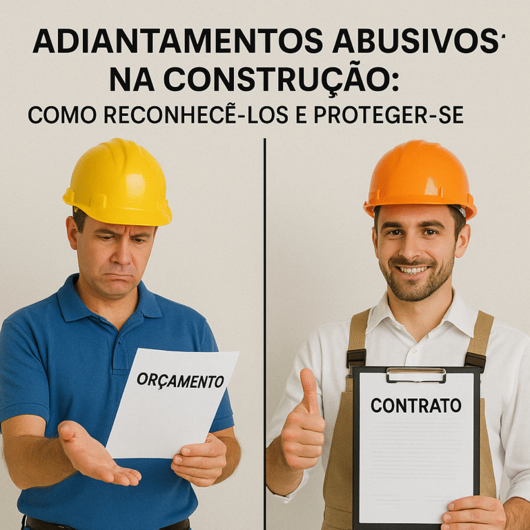 A imagem descreve o titulo do artigo, duas pesonnagems que apresenta um orçamento e um contrato