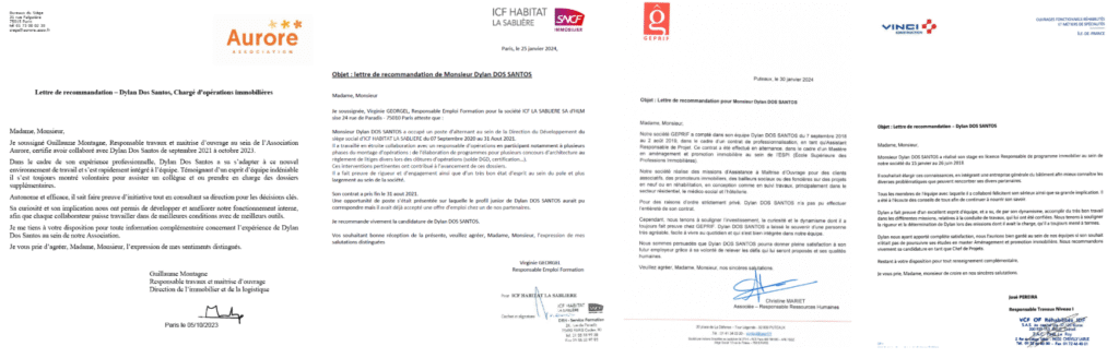 A imagem descreve as recommadacaoes professionnel ao longo da carreira