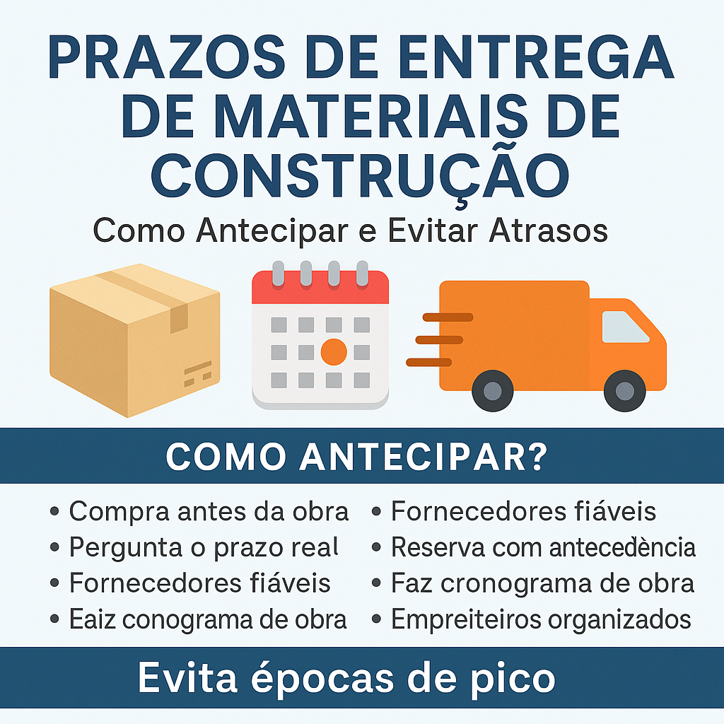 A imagem descreve um fundo azul com o titulo do artigo e as soluçoes para anticipar os prazos dos materias