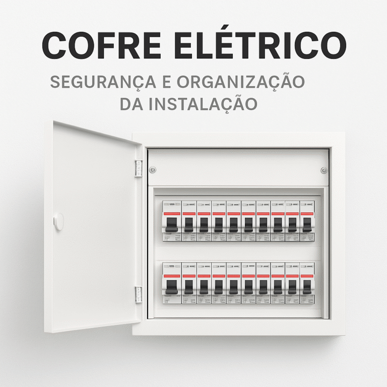 A imagem descreve um cofre eletrico, com o titulo do artigo e um fundo branco