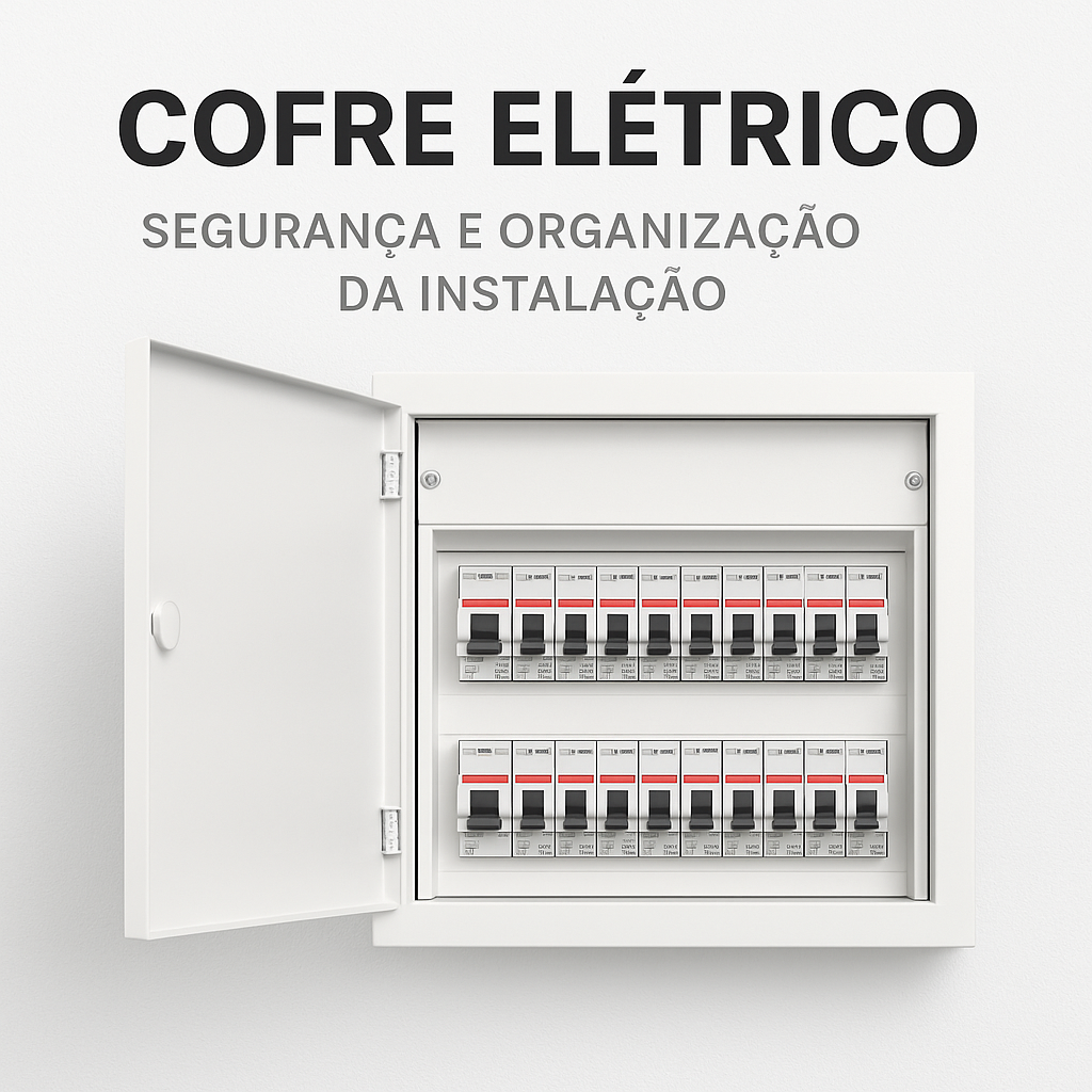 A imagem descreve um cofre eletrico, com o titulo do artigo e um fundo branco